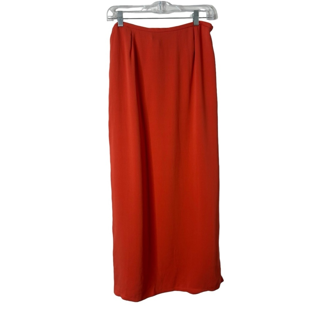 Eileen Fisher Silk Orange Maxi Skirt